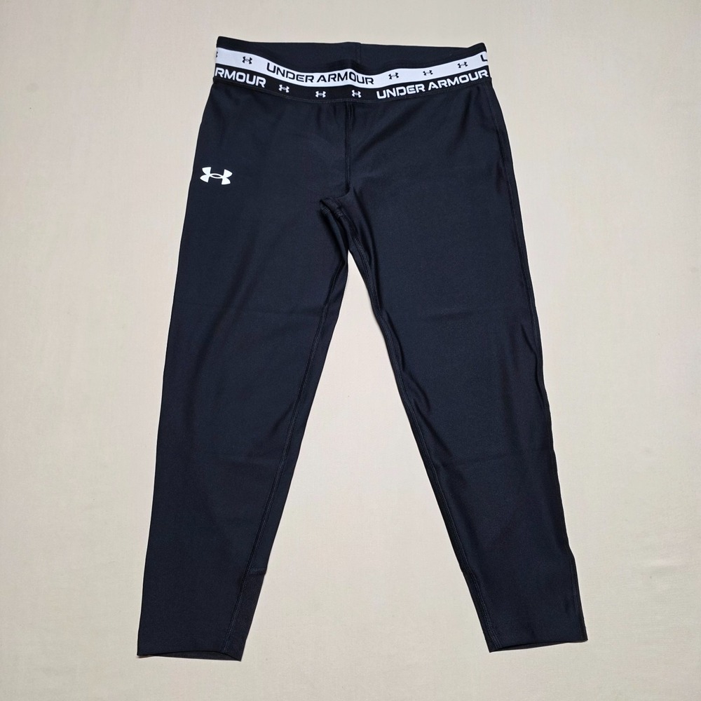 Under Armour Black Compression Leggings Youth/Girls YXL Capri Athletic Fitted
